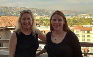 Jamie Reeves (Blonde Mom Blog) and Alicia Hagan (The Mommy Insider) at Montage Beverly Hills