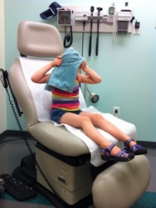 5 year old in doctor office