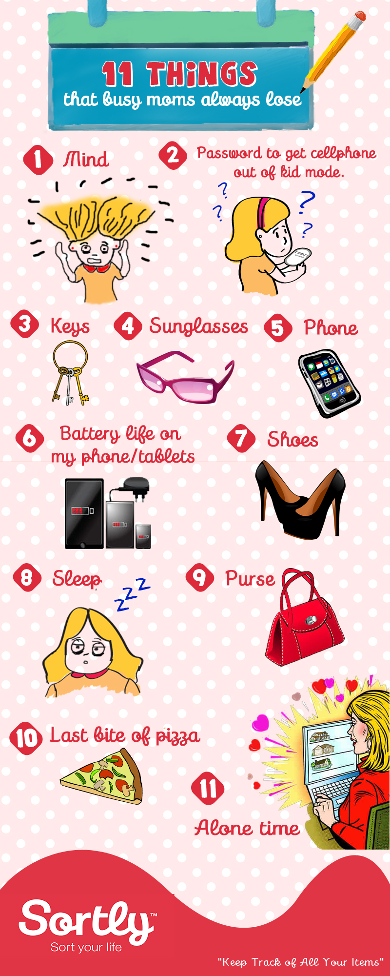 11 Things Busy Moms Always Lose Infographic