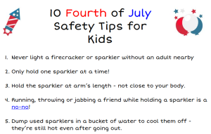 Fourth of July Kids Safety Tips Printable